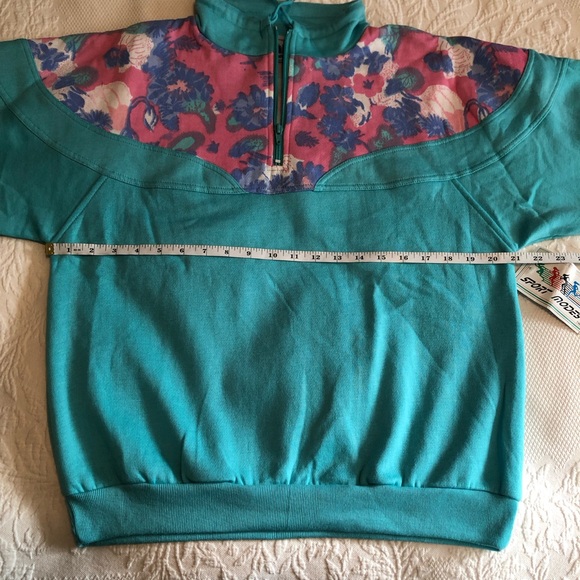 NWT Vintage deadstock sweatshirt -LARGE -retro quarter-zip Sport Modes pullover - Picture 9 of 16